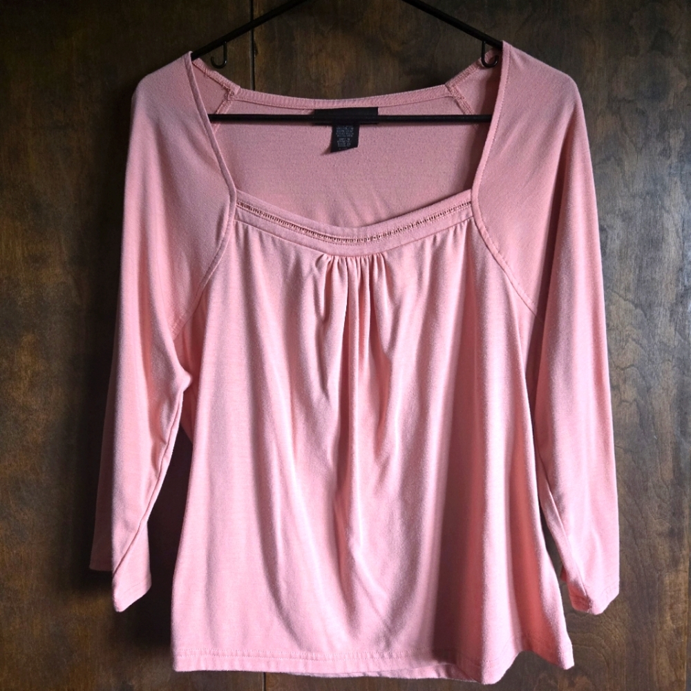 Attention Square Neckline Pink Top